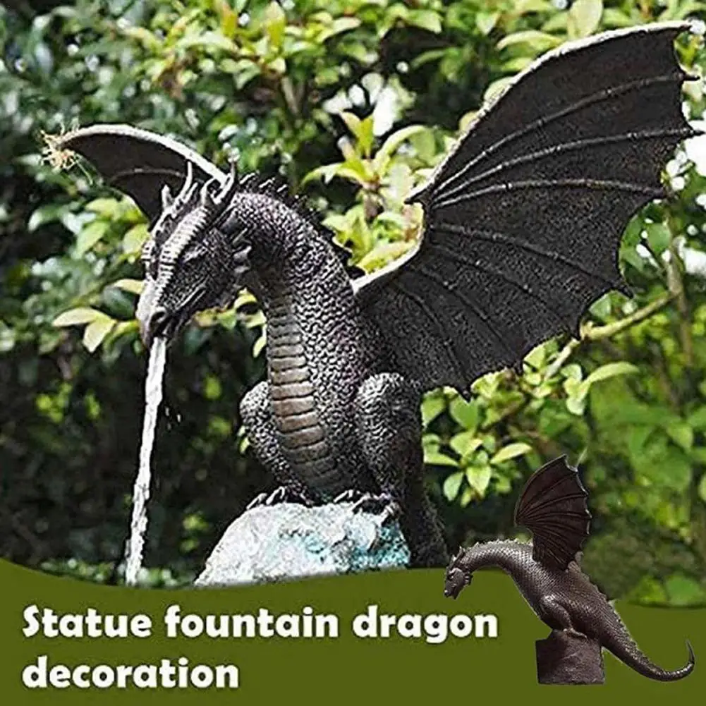 

New Style Precision Casting Fire-breathing Dragon Sculpture Waterscape Resin Fountain Majestic Dragon Sculpture Home Garden Deco