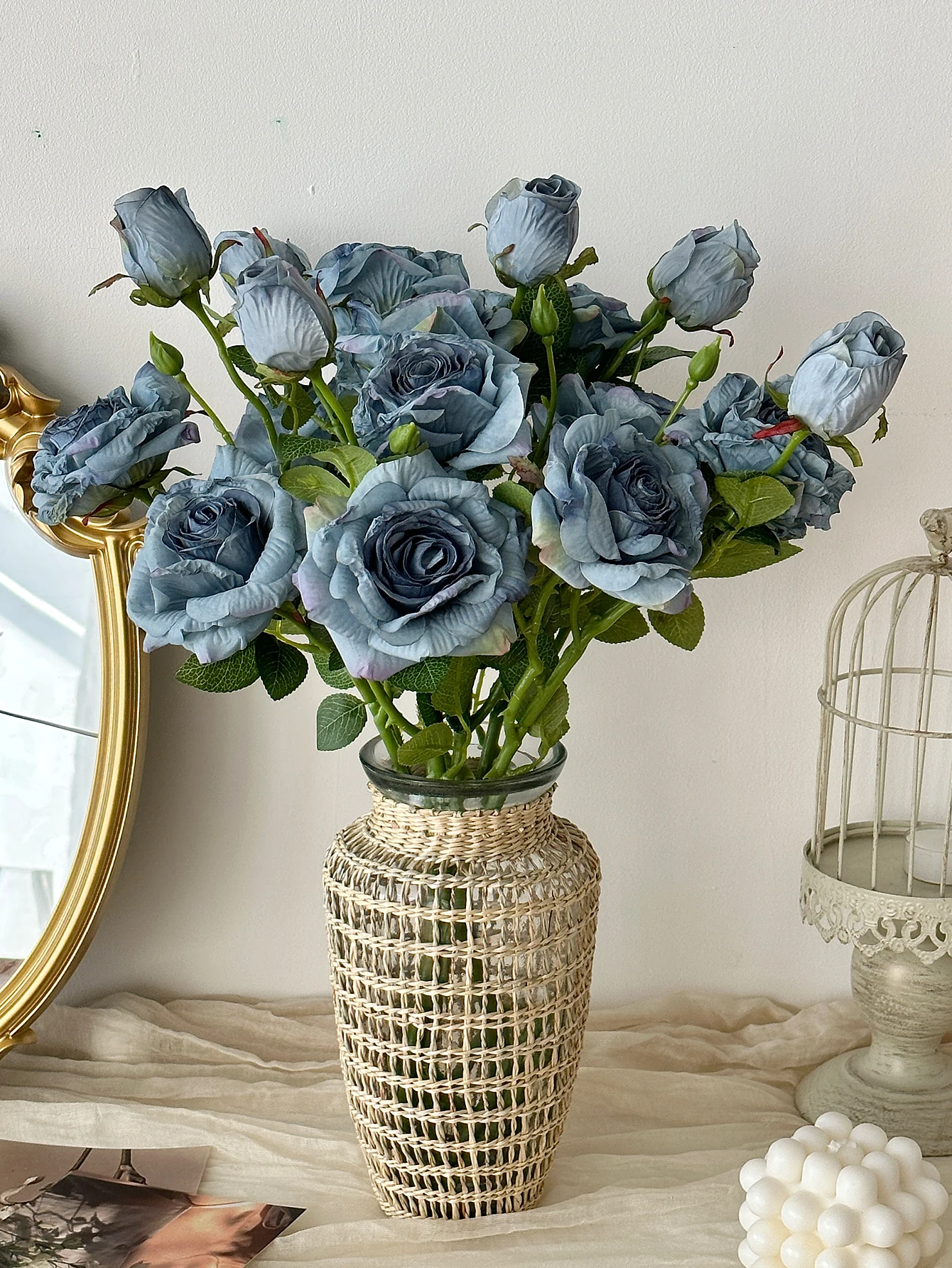 Роза с наручниками искусственный букет цветов композиция для гостиной украшение