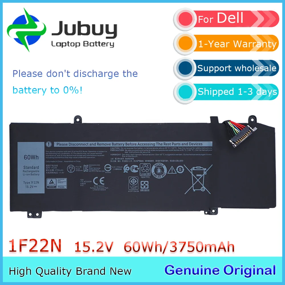 1F22N 15 2 В 60 Втч оригинальный аккумулятор для ноутбука Dell Alienware M15 M17 R1 G7 7590 7790 G5 5590 D2842W