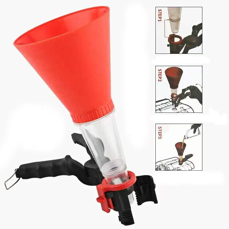 

Engine Oil Filling Set Universal Oil Funnel with Adjustable Width Holding Clamp Multifunctional Pour Oil Tool for Car Repairing