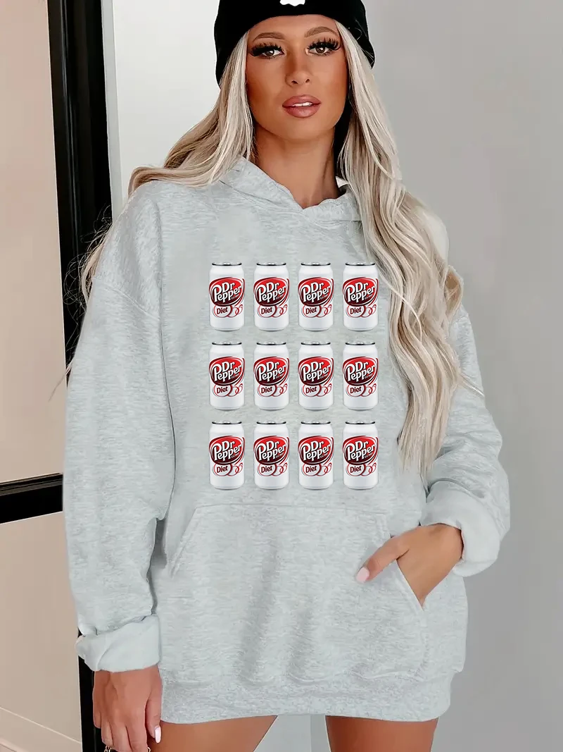 Женские художественные свитшоты Dr Pepper повседневные толстовки с длинным рукавом