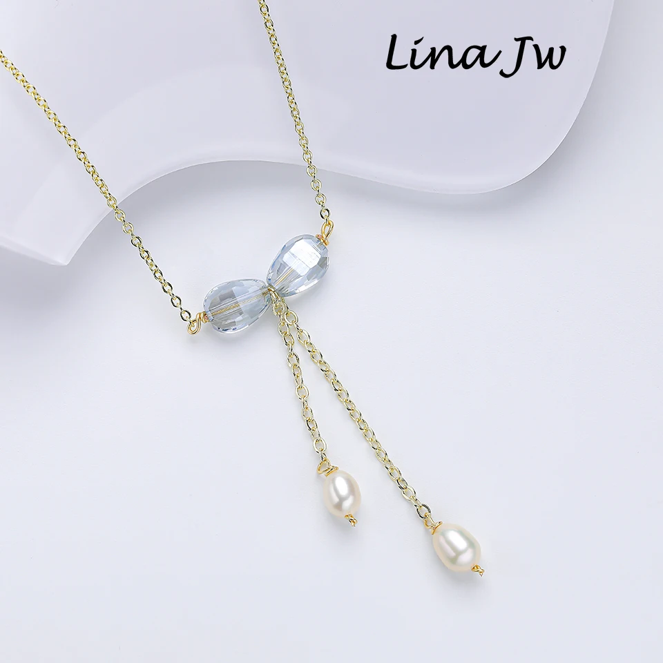 Ожерелье для женщин натуральный пресноводный жемчуг цепочка на шею чокер ювелирные изделия наборы ручной работы подарок для вечерние ринки свадьбы кристалл