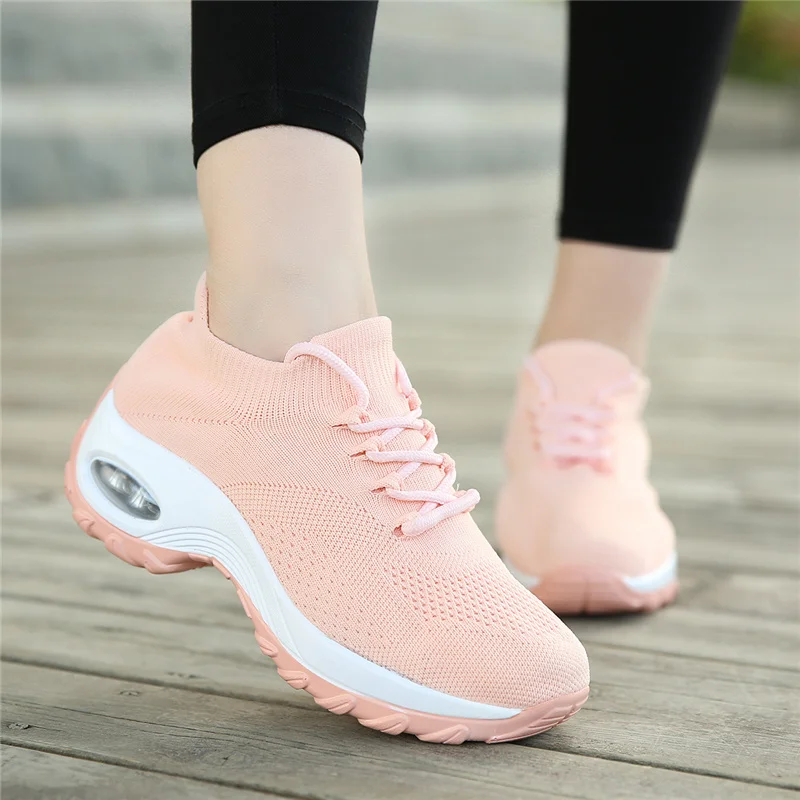 Women's Casual Walking Shoes Chunky Sneakers Platform Fashion Knited Casual Loafers 7colors Size 35-42