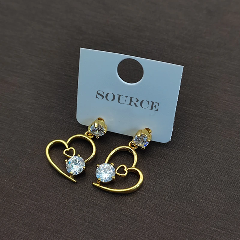 

Серьги с бриллиантами S925, женские серьги, серьги с сердечками, подарок для любителей студентов, модные аксессуары