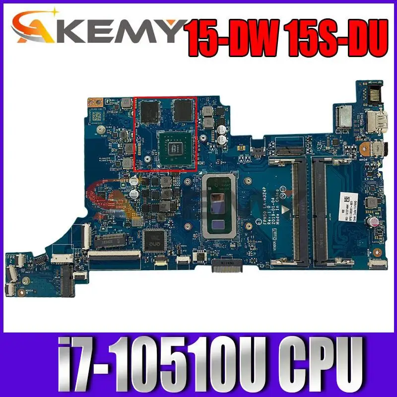 Для HP 15-DW 15S-DU 15S-DR 15T-DW материнская плата для ноутбука FPW50 с LA-H324P i7-10510U CPU N17S-G2-A1 GPU DDR4