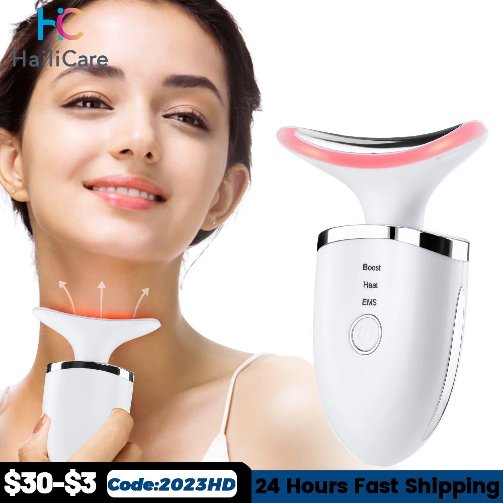 

Neck Face Beauty Device LED Photon Therapy Skin Tighten Reduce Double Chin Anti Wrinkle Remove Lifting Massager Skin Care Tools