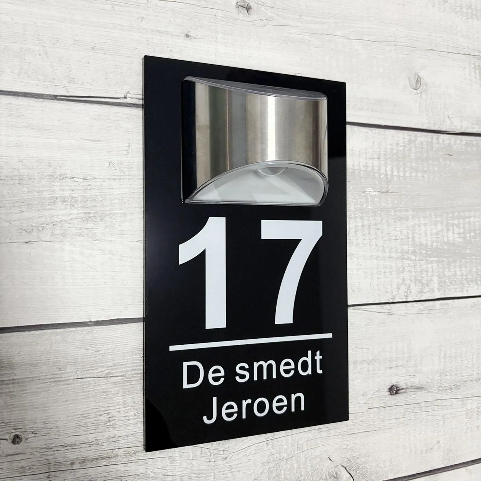 

Светодиодная адресная табличка из акрила, матовая черная, персональная