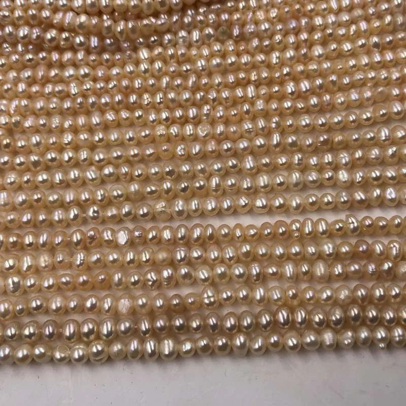 [ELEISPL Wholesale 20 Strands 4mm Purple Real Freshwater Pearl Strings Near Potato #22010283