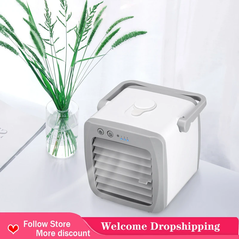 

USB Mini Refrigeration Air Conditioner Home Desktop Small Air Cooler Portable Mobile Humidification Water Cooled Electric Fan