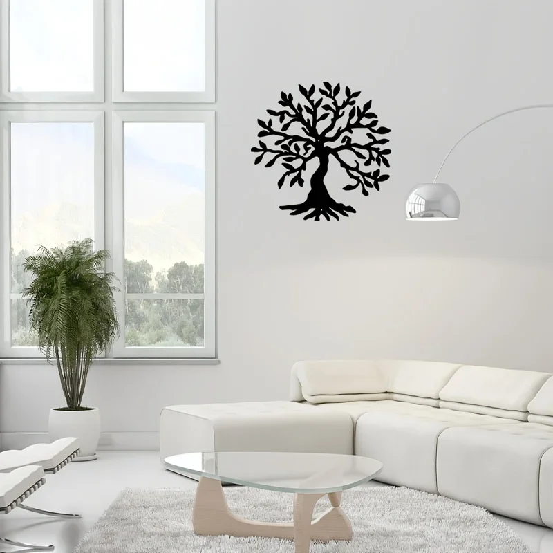 Металлическая Настенная картина силуэт дерева жизни настенная подвесная