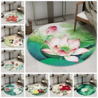 peony lotus flower bedroom decoration round rug round area rug music design rug navy blue rug carpets for bed room area rugs rug