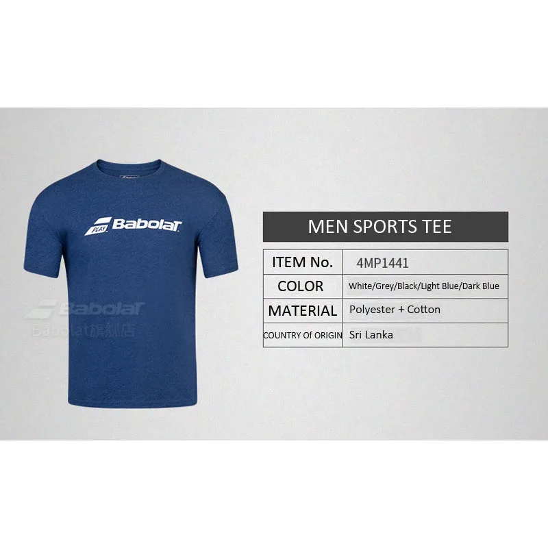 Summer Autumn Babolat Breathable Tennis Exercise T-shirt Professional Squash Badminton Padel Beach Tennis Tee Men Gym Sports Tee