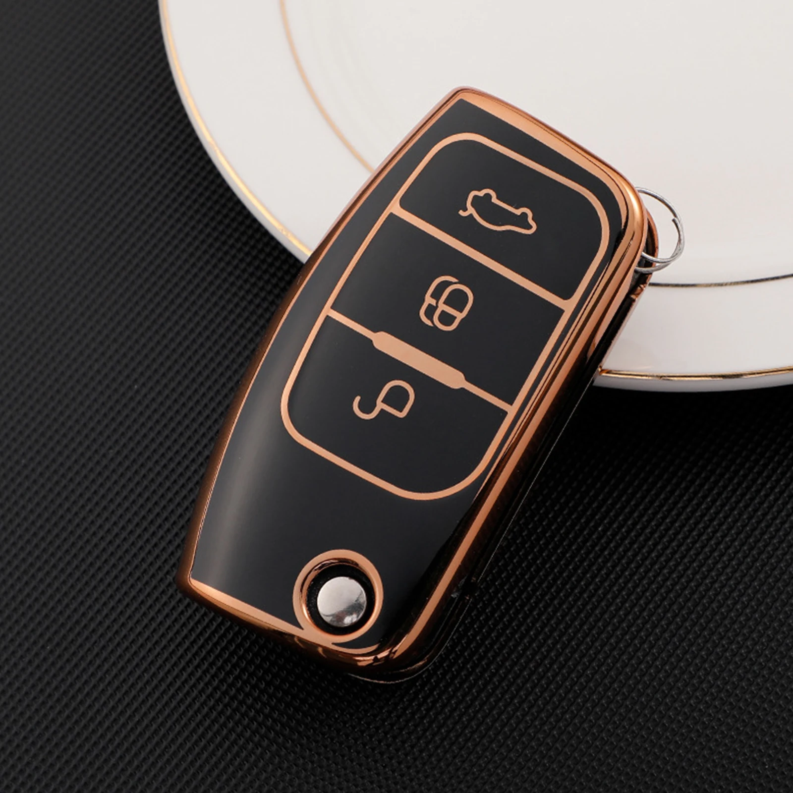 

Folding Key 3 Button TPU Car Key Case Cover for Ford Fiesta Focus 2 Ecosport Kuga Escape Falcon B-Max C-Max Eco Sport Galaxy