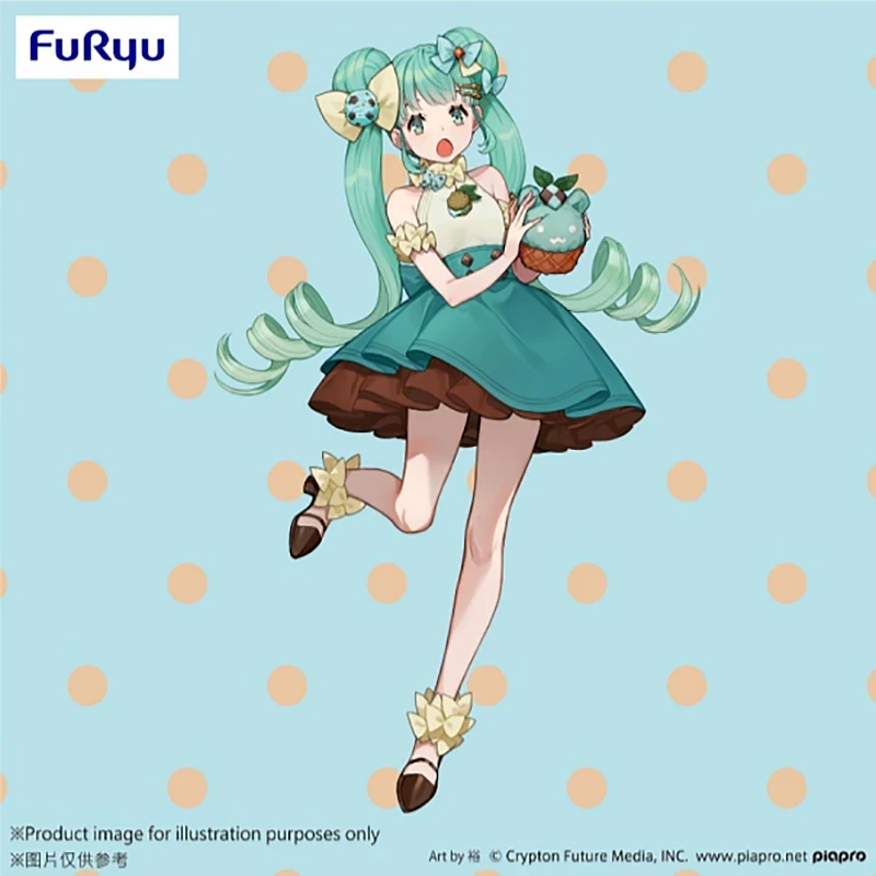 

FuRyu Original Anime Figurine Hatsune Miku peppermint Chocolate 17cm PVC Action Doll Kawaii Model Kids Toys Christmas Gifts