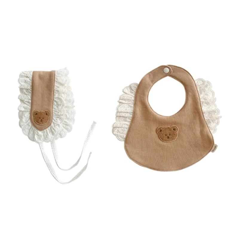 Реквизит для фотосъемки Новорожденных Нагрудник с мультяшным медведем тканевый
