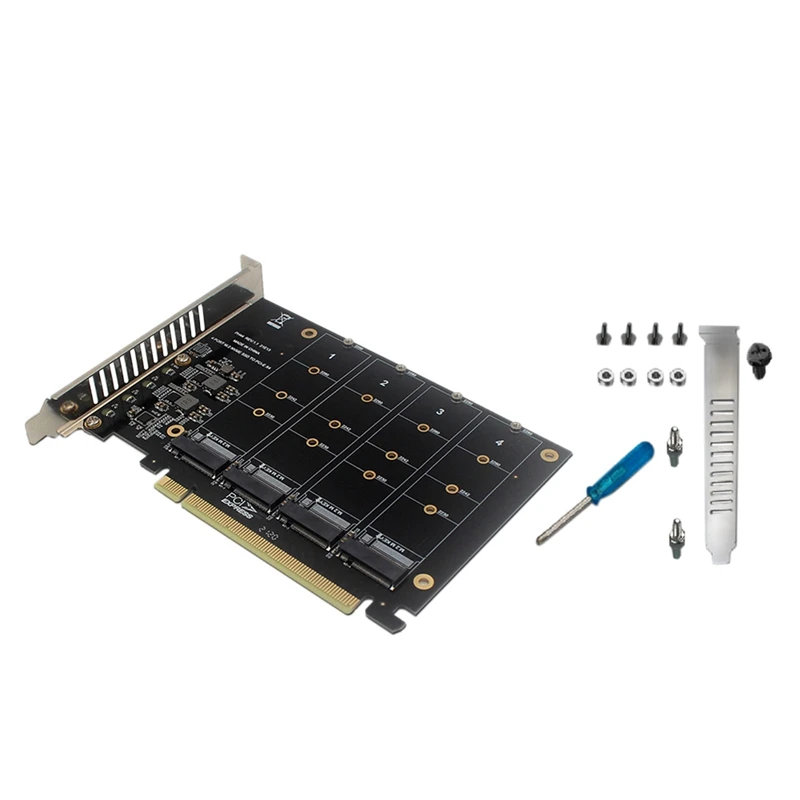 

4-Disk NVME RAID PCI-E X16 Dapter Card Array Expansion Card Support M. 2 NVME Protocol SSD M.2 PCI-E Equipment