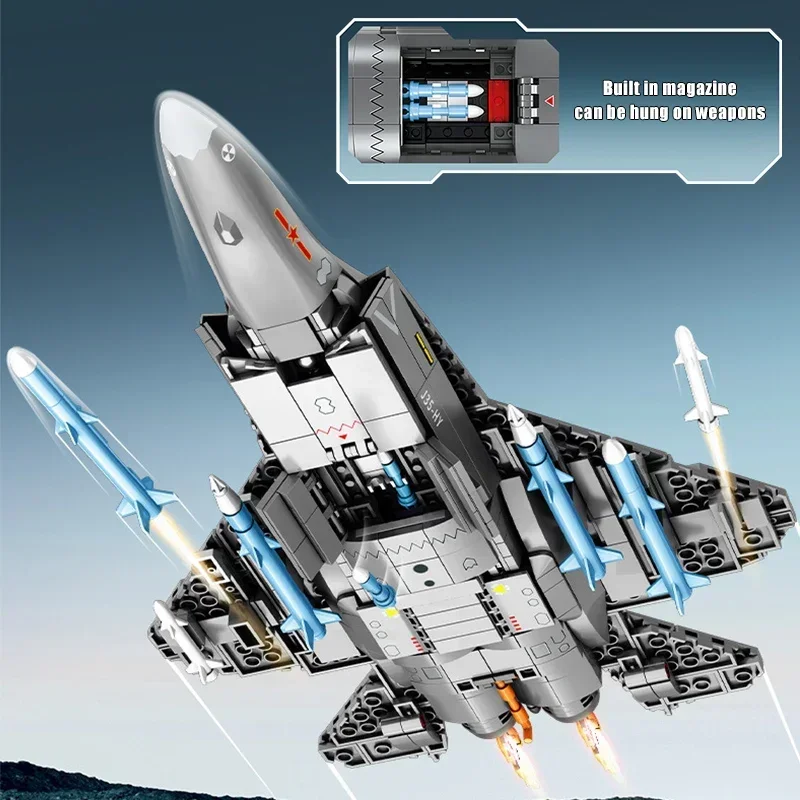 Технические 621 шт. J35 корабельная модель самолета строительные блоки военный