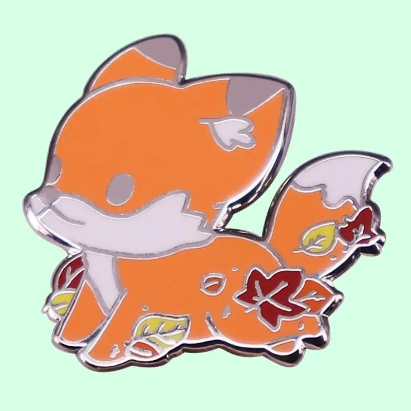 

Japanese Animation Fox Brooch Nature Autumn Animal Badge Cute Cartoon Accessories Exquisite Badge Fashion Jewelry Friend Gifts