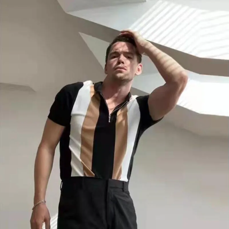 Новинка весна-лето 2022 трендовая мужская рубашка-поло с отложным воротником