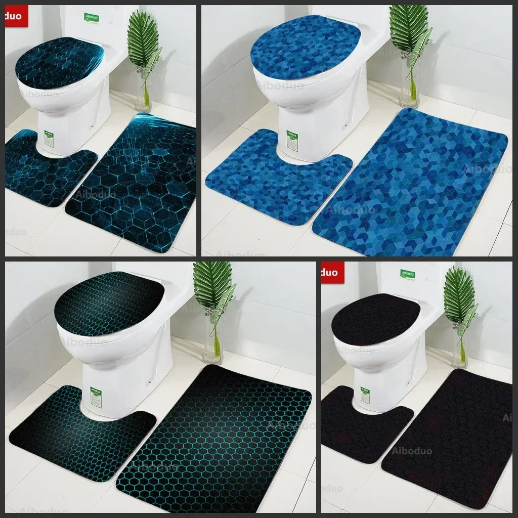Шестигранный комплект из 3-х предметов коврик для ванной чехол на сиденье унитаза