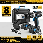 DEKO GCD20DU3 20V Max бытовой DIY деревообрабатывающий литий-ионный Батарея Аккумуляторная дрель драйвер Мощность инструмент электродрель Мощность дрель