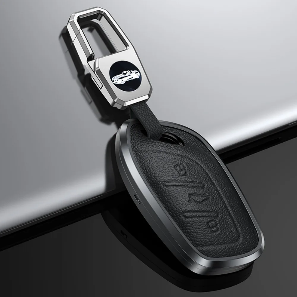 

Кожаный чехол для автомобильного ключа из сплава, чехол-держатель для MG4 MG5 MG6 MG ZS EV HS EHS ZX GT Roewe RX3 RX8 ERX5 RX5 I6 I5, аксессуары