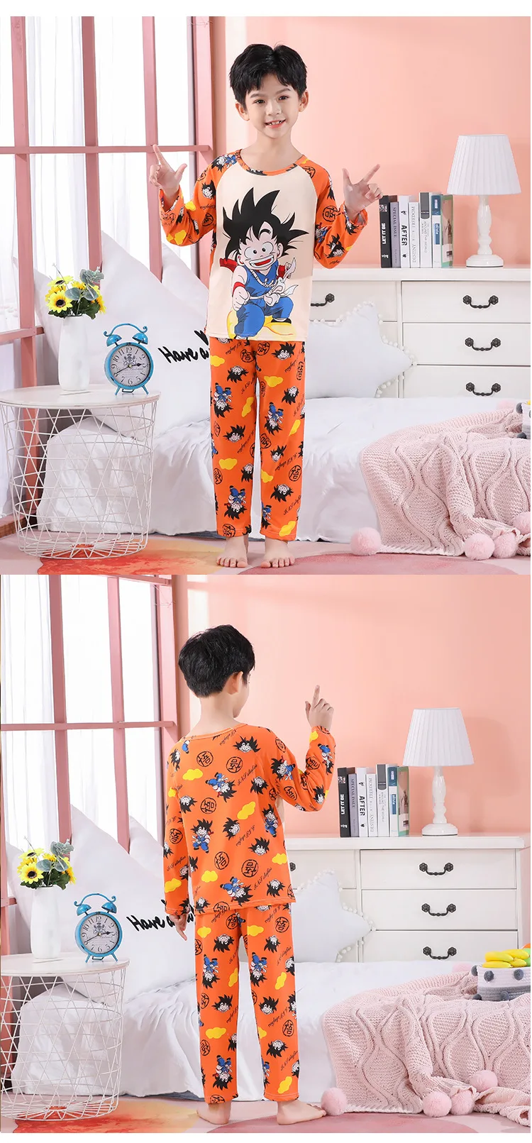 Детская Пижама с аниме Драконий жемчуг для мальчиков костюм на весну и осень