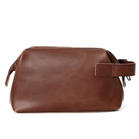 retro horizontal clutch bag high quality trend brand fashion mens portable air travel design wrist bag small casual brown s112