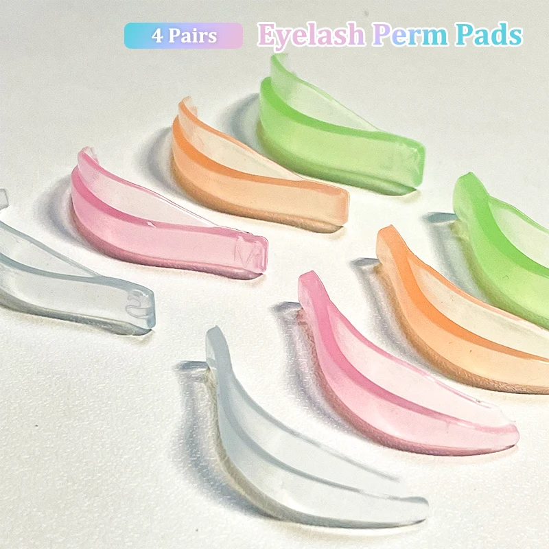 4 Pairs Jelly Color Eyelash Perming Pad Colorful Reusable False Eye Lash Curler Patches Lash Lift Shield Pad Beauty Salon