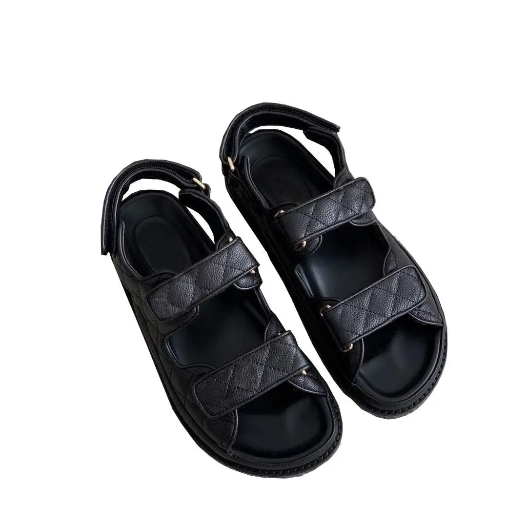 

High End omen's Shoes, Black, Genuine Leather, Hook Top, Casual , Lat Bottoms, Solid Color women's Sandals