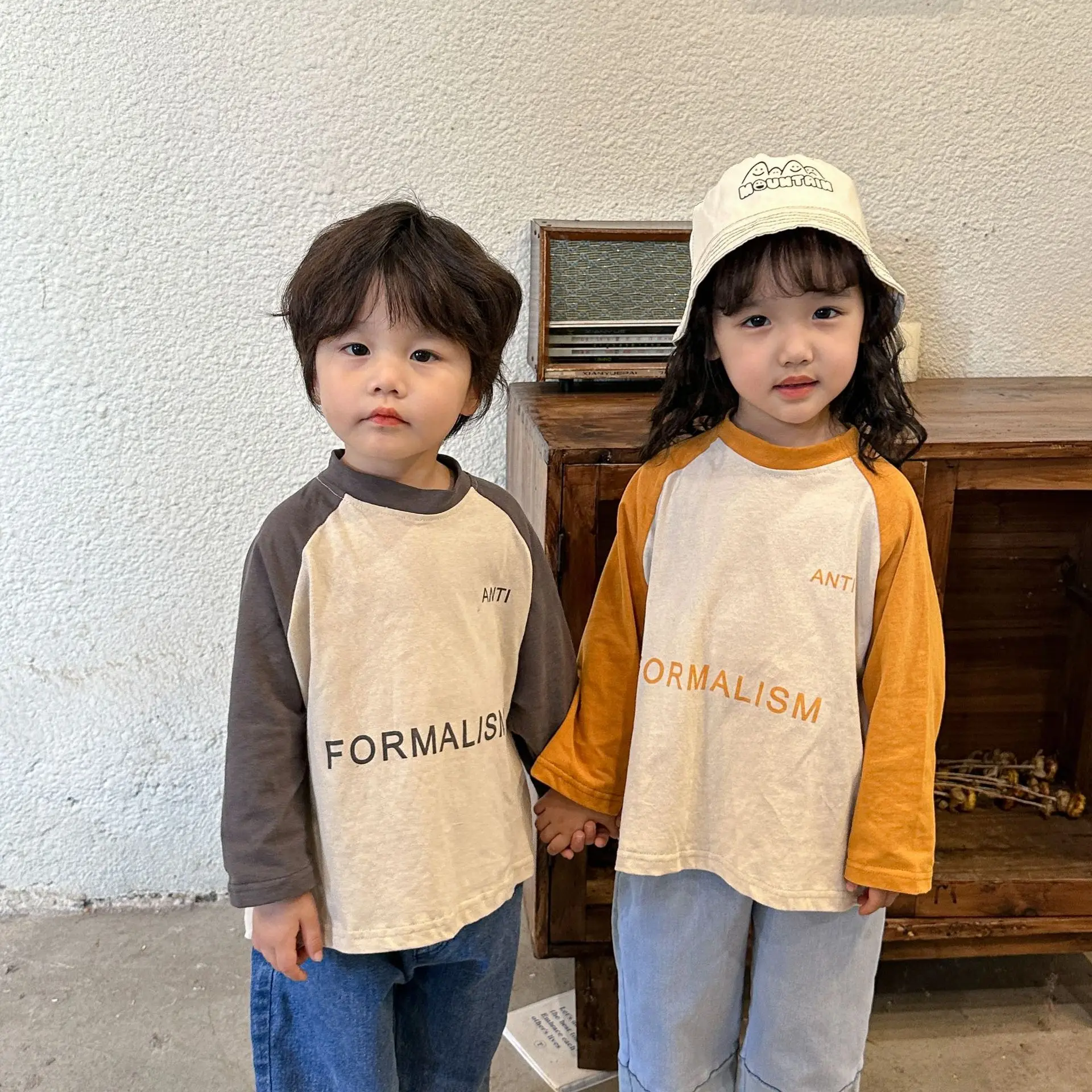 

Детская одежда, футболка с длинными рукавами реглан, хлопковая футболка в Корейском стиле с надписью для детей и мальчиков