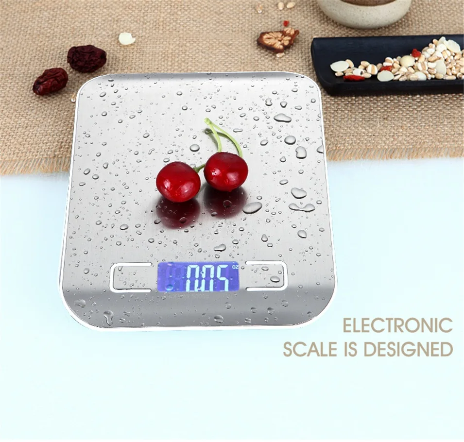 

NEW 5000g 5KGg/1g Precise Digital Kitchen Scale LED Display Electronic Weight Scales Stainless Steel Food Cooking Libra