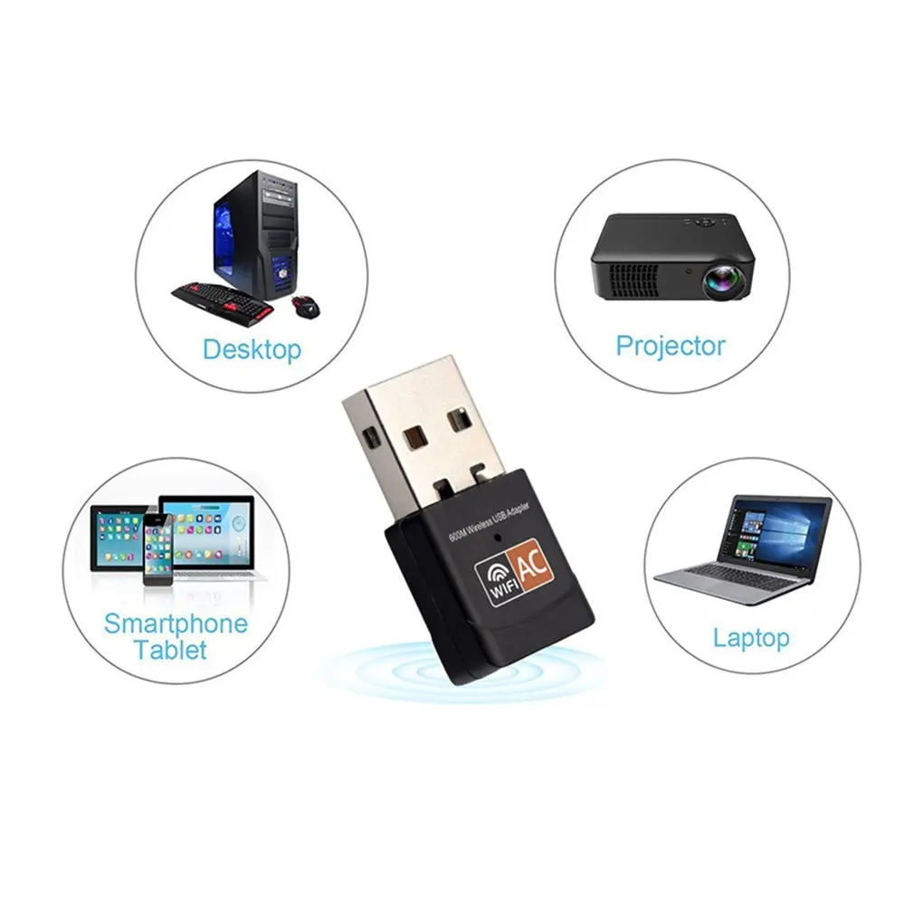 Портативный мини-USB-адаптер 802.11n 600 Мбит/с 2 4 ГГц |