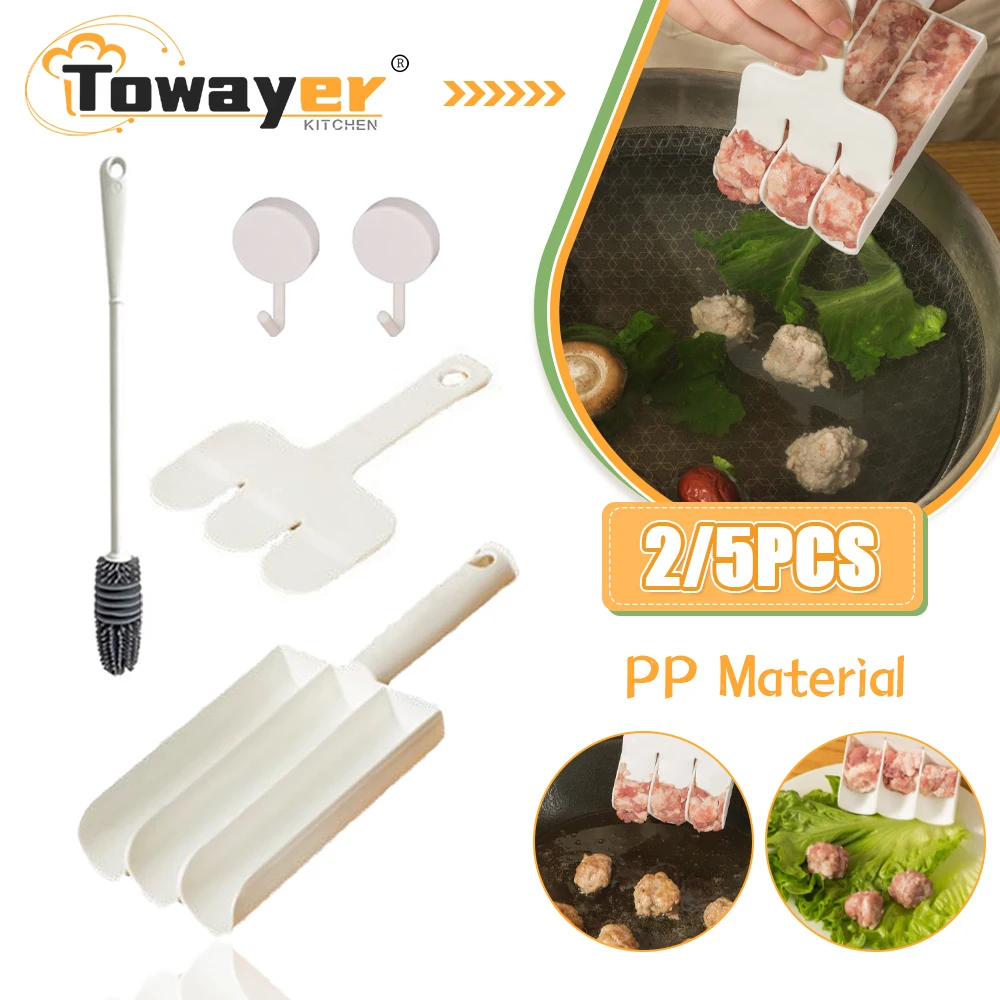 

Plastic Meatball Maker Set Convenient Fried Fish Beaf Meat Making Ball Mold Spoon Meat Tools Kitchen Gadgets Cooking Accessories