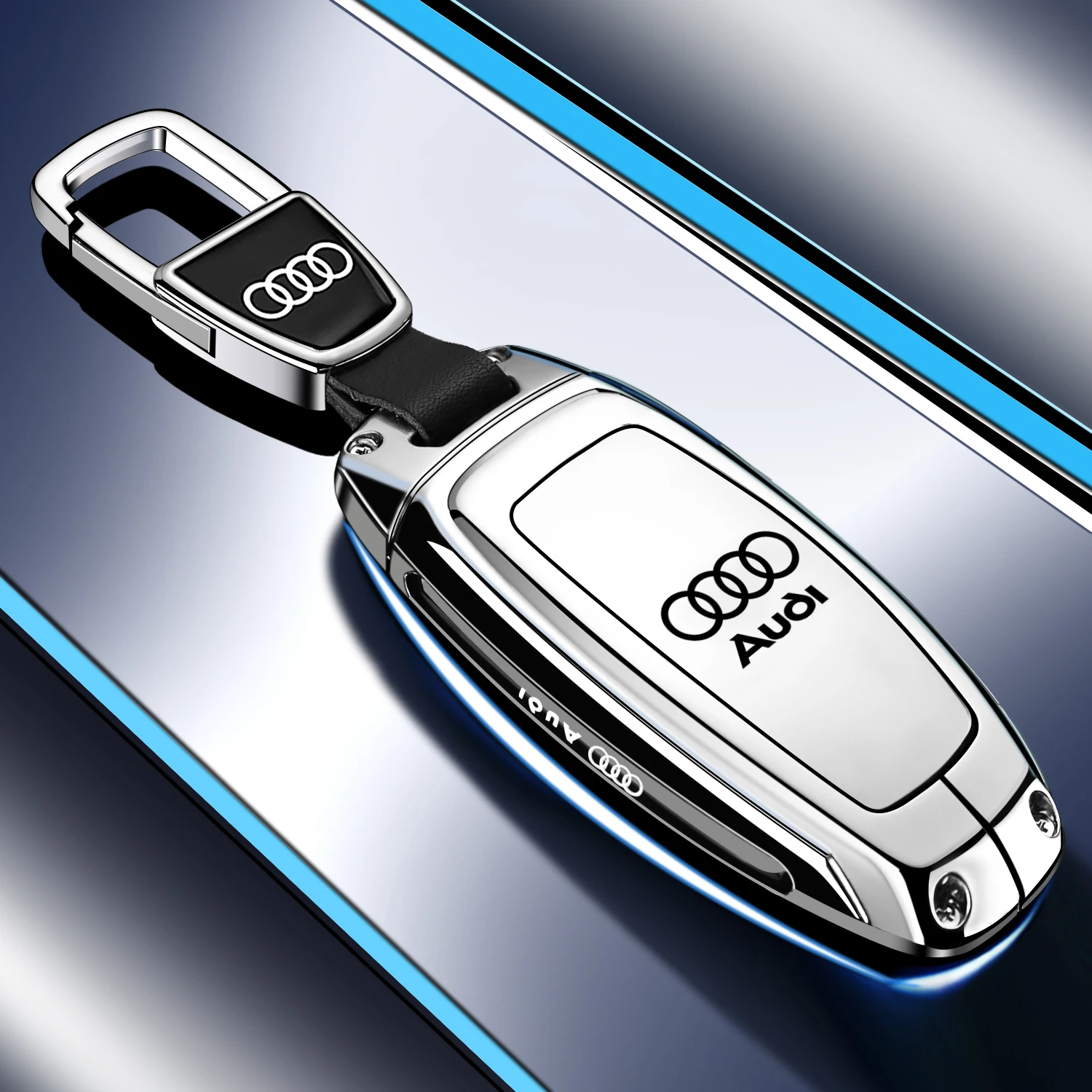 

Мягкий чехол для ключей из цинкового сплава для AUDI A3/A4L/A6/A7/A8/Q3/Q5/Q7 — дымчатый черный/прозрачный