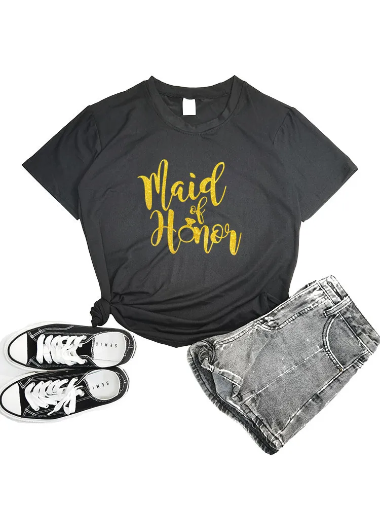 Женская футболка для невесты девичника вечеринки команды горничной чести летняя