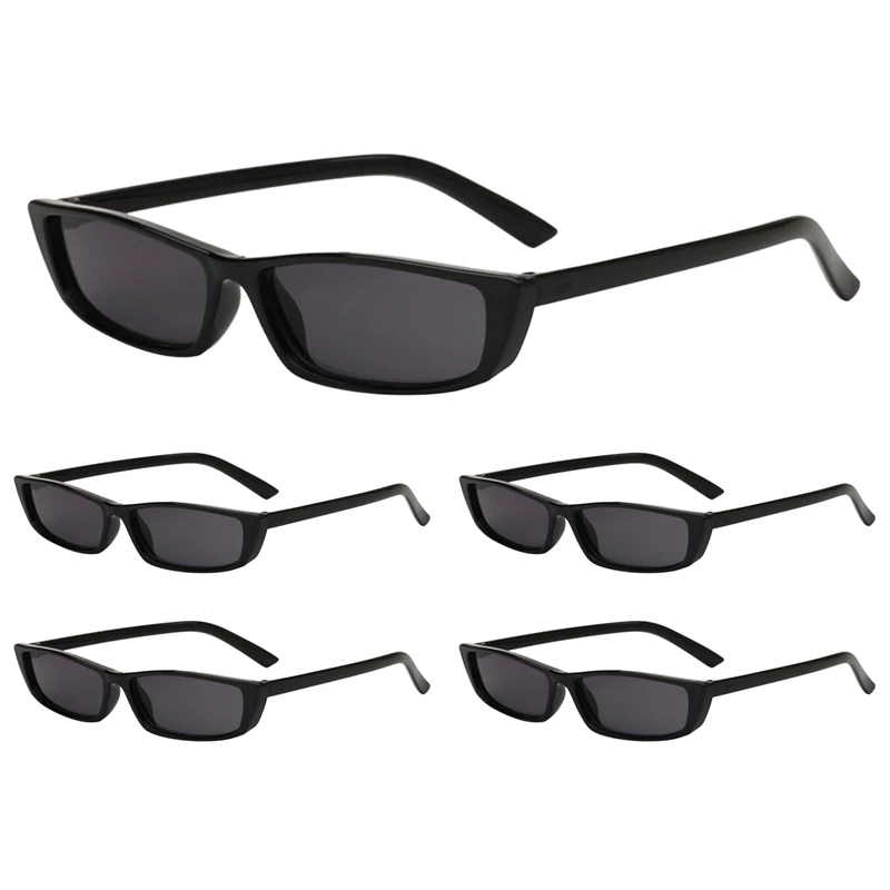 

5X Retro Small Rectangle Sunglasses Fashion Trend Women Small Frame Sun Glasses Vintage Square Narrow Sunglasses Eyewear