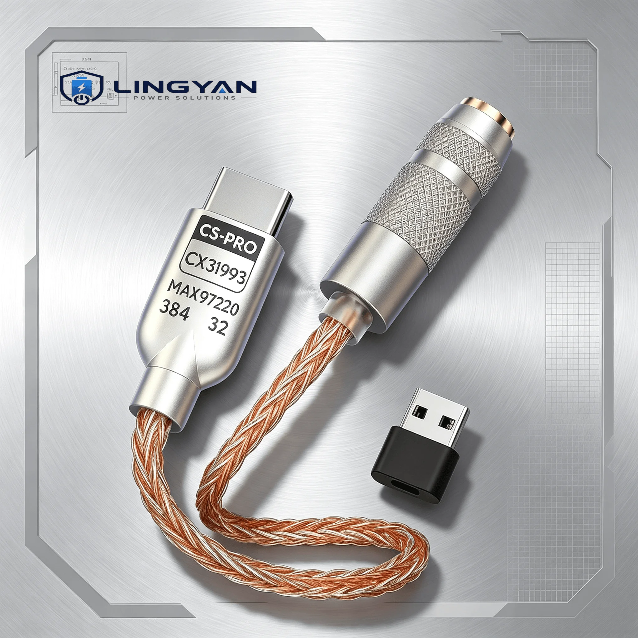Фото Конвертер для внутриканальных наушников USB‑C с ЦАП, усилитель для наушников, двухчиповый декодер Hi-Res с низким уровнем шума для воспроизведения звука на телефонах и ноутбуках. №1