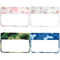 camouflage print bow transparent travel cosmetic bags pvc waterproof toiletry organizer makeup wash pouch snack bag party gift