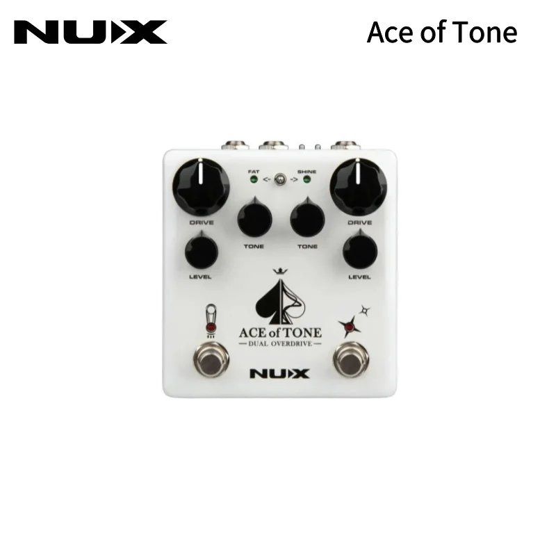 Фото Педаль NUX Ace of Tone NDO-5, эффекты для электрогитары, двойная педаль овердрайва, педаль стэкинг-дилэй №1
