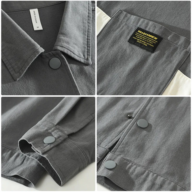 Мужская хлопковая рубашка с длинным рукавом Повседневная Свободная винтажная