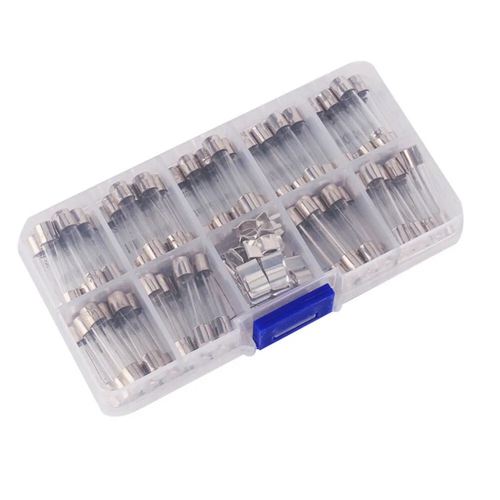 

Zinc Alloy 72pc 6*30mm 8 Sizes Glass Tube Fuse Car Electrical Assorted Kit+10pc Fuse Holder