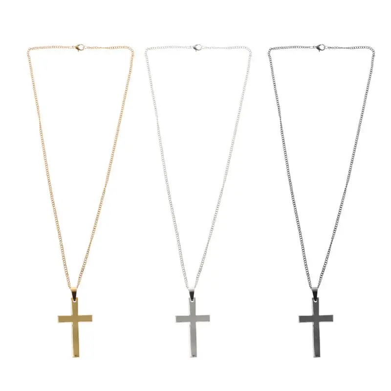 

Fashion for Cross Pendant Necklace Lord's Prayer Inscription Pendant Necklaces Clavicle Chain Jewelry Decoration for Gir