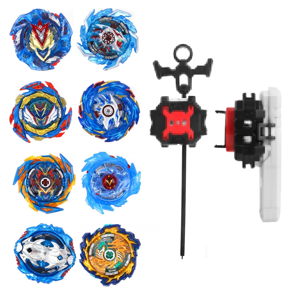 Фото Набор волчков Beyblades с ручкой-пусковой установкой, боевой верх, игрушечный лопастной ящик для хранения, 8 топов, 3 пусковых приборов, подарок д... №3