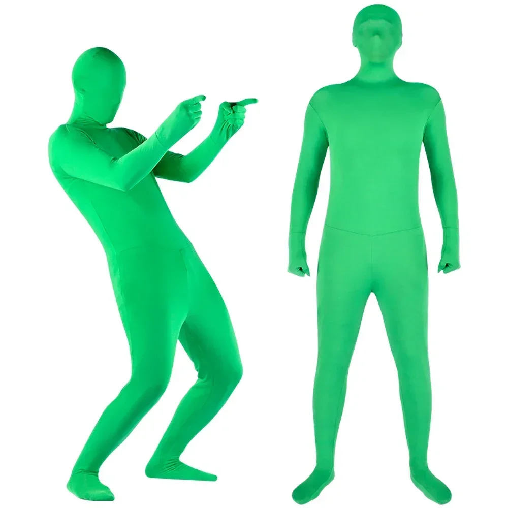 Полноразмерная фотография Chromakey Groen Pak унисекс Volwassen боди стрейч Kostuum Voor Foto видео