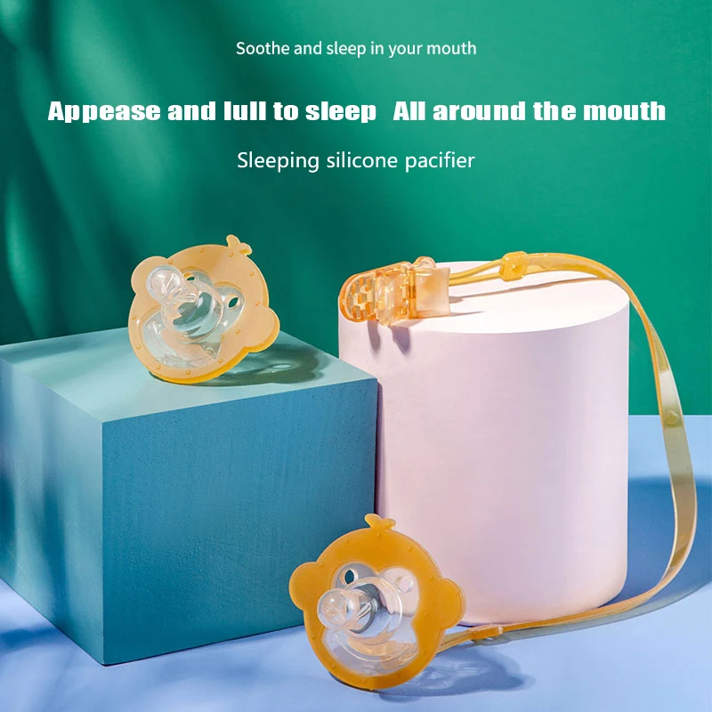 

Lovely Newborn Baby Orthodontic Dummy Pacifier Transparent Infant Kids Food Grade Safety Silicone Teat Nipple Soother Pacifier