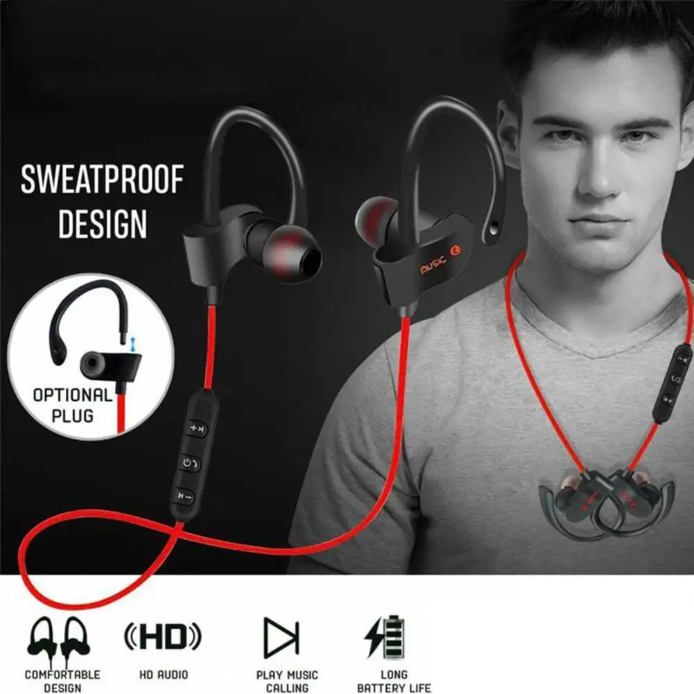 

56S Sports In Ear Wireless Bluetooth 4.1 Earphone Anti Fall Stereo Earbuds Headset Bass Ear Phones With Mic Sweatproof Wireless