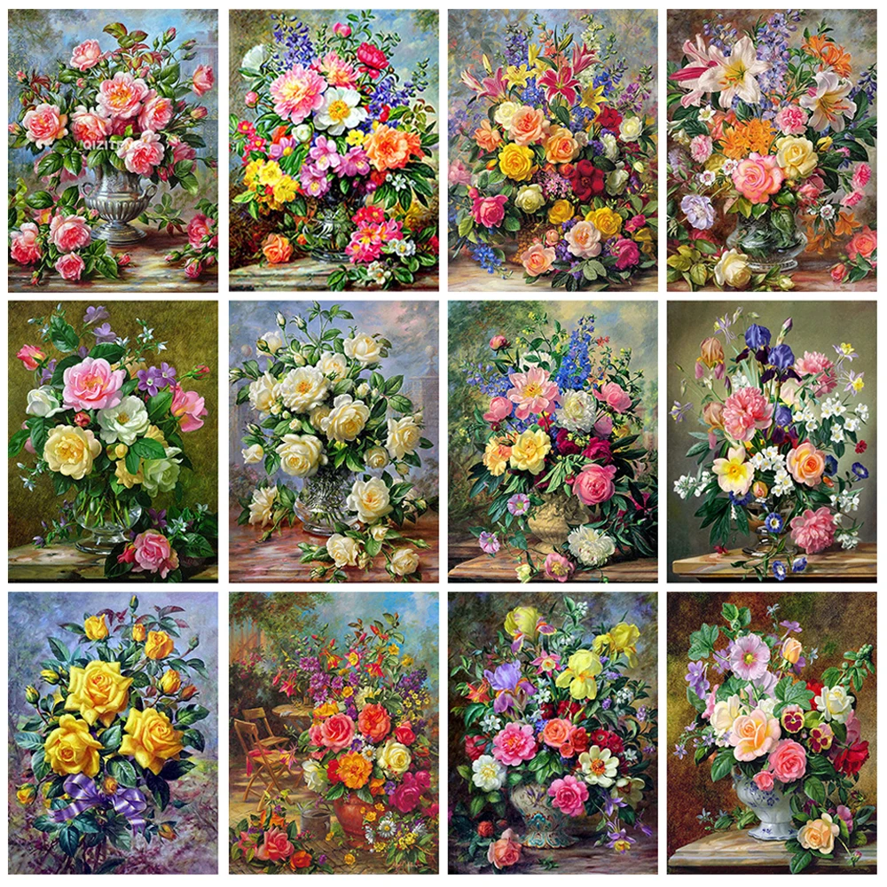 

DIY 5D Diamond Painting Still Life Flower Cross Stitch Diamond Embroidery Mosaic Rhinestone Pic Home Decoration Handwork Gift