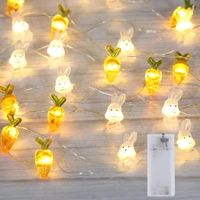 easter led bunny string lights easter decoration for home carrot rabbit fairy light supplies happy easter gifts party favor