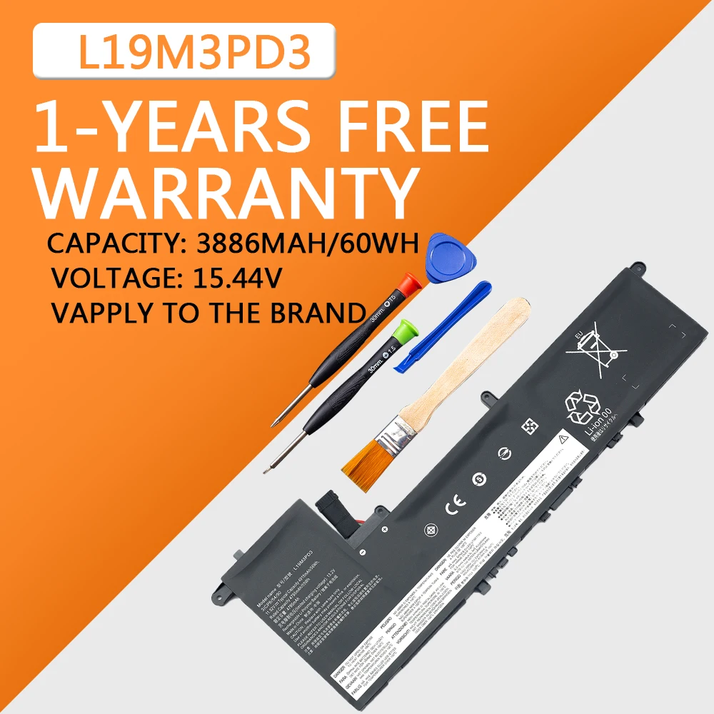 Аккумулятор для ноутбука L19M3PD3 совместим с Lenovo Ideapad S540-13API 81XC 13IML 81XA Pro 13 Series 5B10V27763